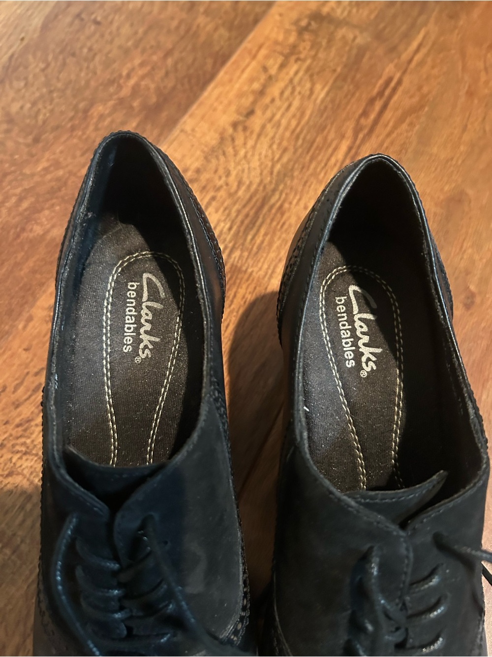 Clarks Black Lace Up Melrose Oxford Heel - Picture 4 of 12